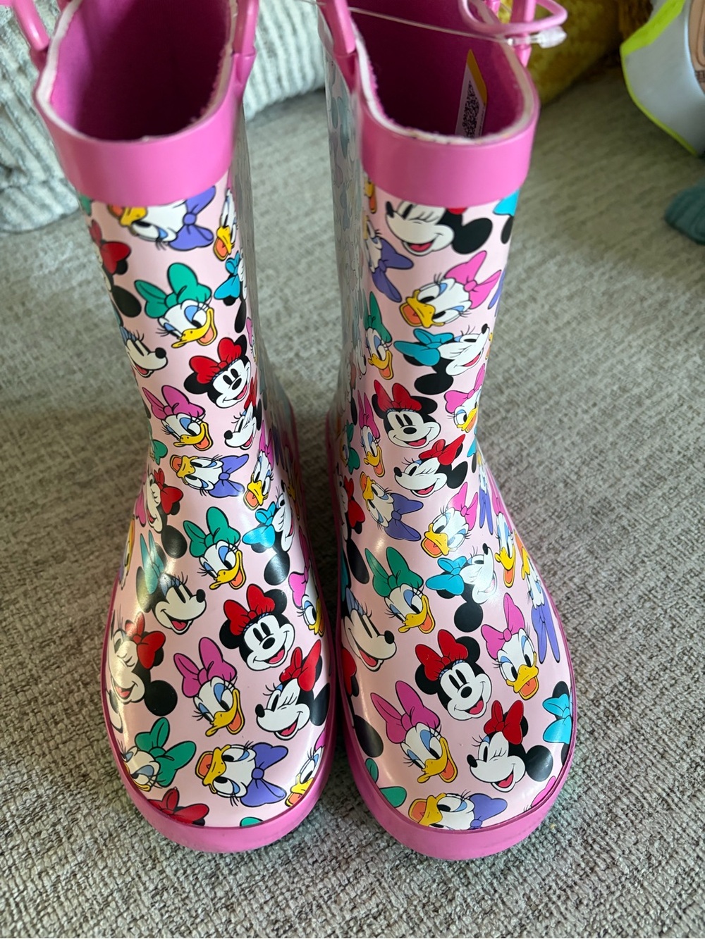 Kids Pink Minnie & Daisy Character Rain Boots 11/12